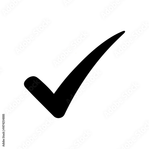 Checkmark of Approval: A simple, yet impactful, black checkmark signifying agreement, verification, or completion. Capturing a sense of affirmation, accuracy, and achievement.