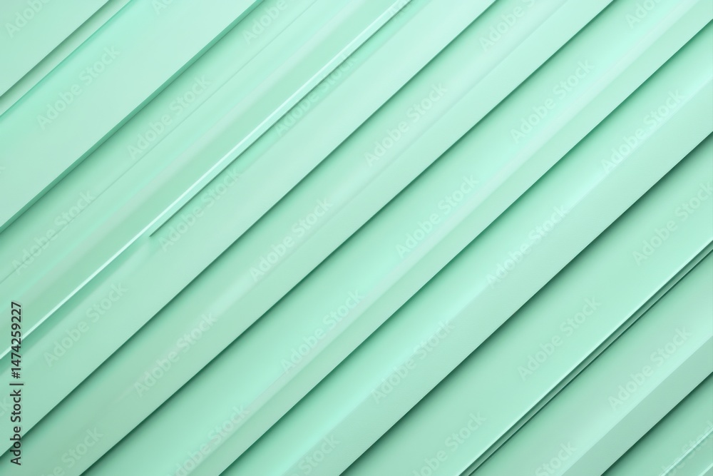 Obraz premium Mint green, diagonal, geometric, smooth, abstract, pattern, lines, 3D, texture