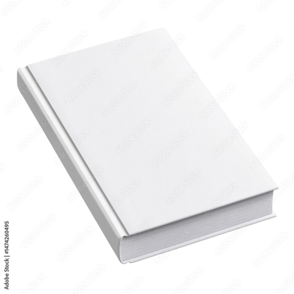 Blank white book cover mockup isolated on white background Blank white book cover mockup isolated on white background