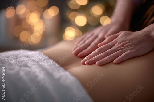 Wallpaper Mural At the spa centre, a massage is being administered to a woman, providing her with relaxation Torontodigital.ca