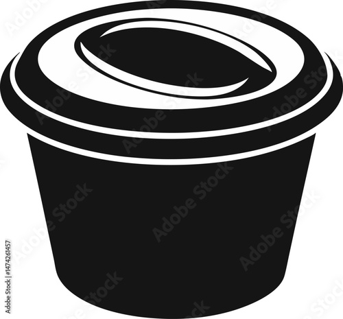 Disposable Cup Lid Silhouette Vector Illustration