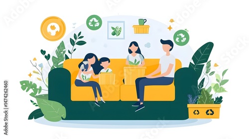 Wallpaper Mural A family engages in environmental activity together. Torontodigital.ca