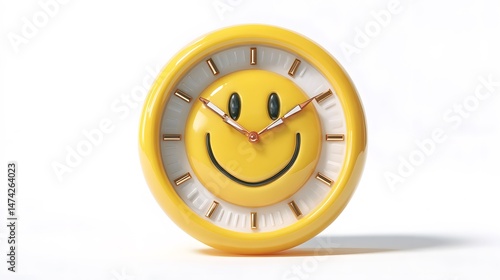 Vibrant 3D Cartoon Clock with Smiling Face for Time Management and Fun Themes