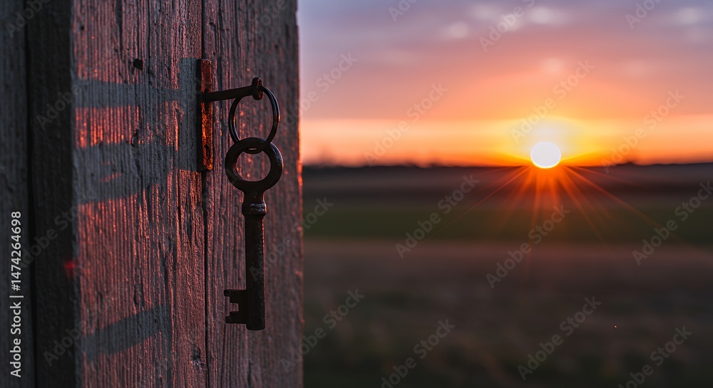 custom made wallpaper toronto digitalKey in Wood with Sunset