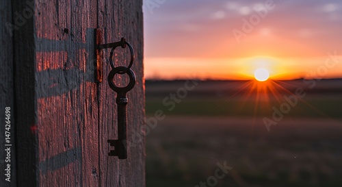Wallpaper Mural Key in Wood with Sunset Torontodigital.ca
