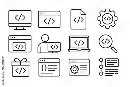 Vector illustration showcasing various laboratory equipment and chemical icons used in scientific research and experiments