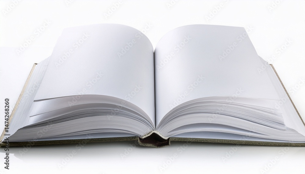 open blank book mockup with white paper pages isolated on white background flat lay cutout open blank book mockup with white paper pages isolated on white background flat lay cutout