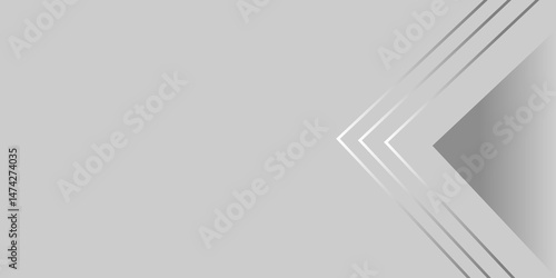 Abstract gray lines with white background creative geometric triangle shape. Abstract colorful arrow speed direction transition line shapes border concept design gray background. Design use for book,