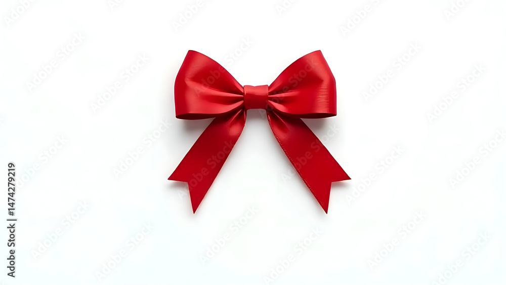 Red bow on a white background. Red bow on a white background.