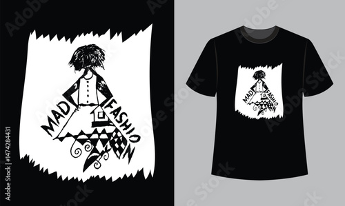 mad fashion text vector illustration t shirt design. t shirt design concept