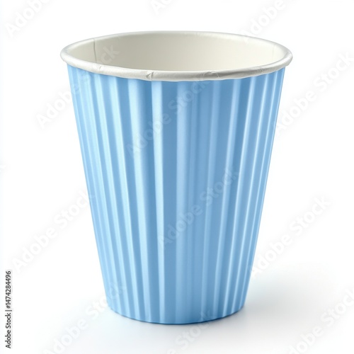 Wallpaper Mural Light Blue Fluted Paper Cup on White Background Torontodigital.ca
