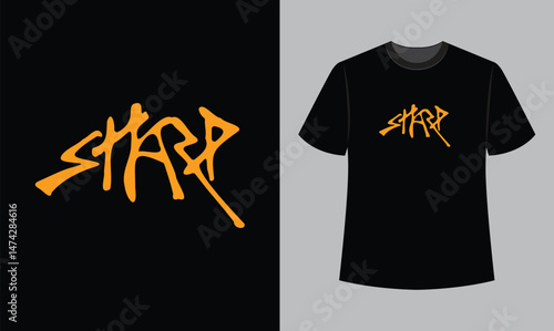 sharp text vector illustration t shirt design. t shirt design concept
