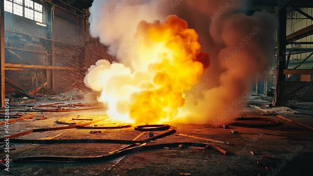 Fire explosion to the camera Fire explosion to the camera