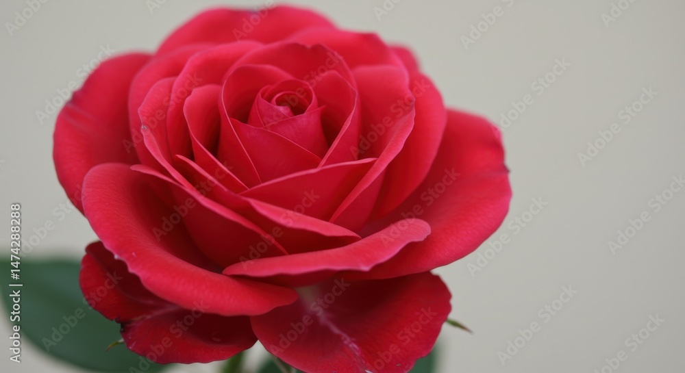 Blooming Red Rose Flower with Delicate Petals Close-up Blooming Red Rose Flower with Delicate Petals Close-up