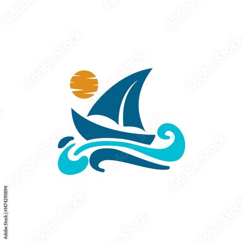 Sailboat Sunset Logo