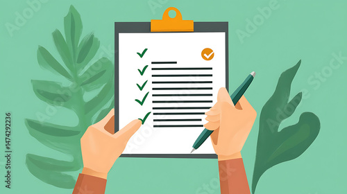  Employee highlighting accountability goals on a performance review 