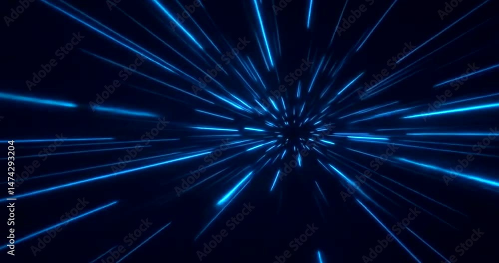 Flying Through Hyperspace With Light Speed Glowing Blue Lines Flying Through Hyperspace With Light Speed Glowing Blue Lines