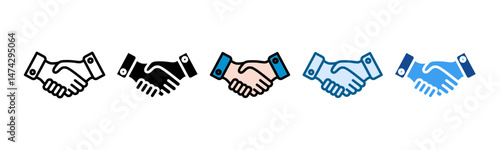 Handshake Icon Set Multiple Style Collection