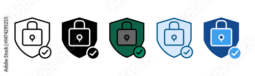 Secure Lock Icon Set Multiple Style Collection