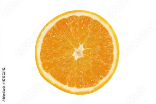 Vibrant orange slice, juicy and fresh.  A burst of citrusy goodness!