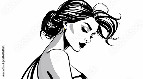 Elegant Line Art Portraits – Minimalist Black & White Female Faces