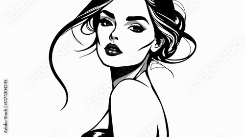 Elegant Line Art Portraits – Minimalist Black & White Female Faces