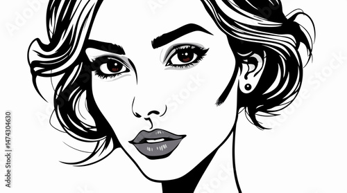 Elegant Line Art Portraits – Minimalist Black & White Female Faces