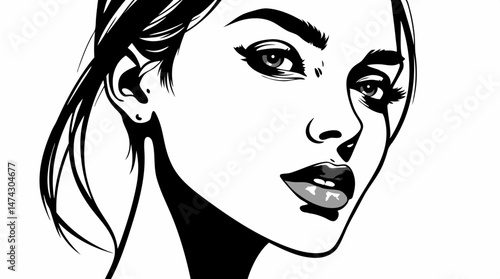 Elegant Line Art Portraits – Minimalist Black & White Female Faces
