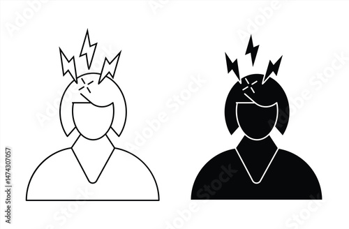 Headache icon. vector illustration