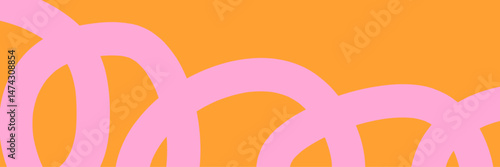 summer bright and juicy banner. Modern abstract art design with wavy shapes and lines