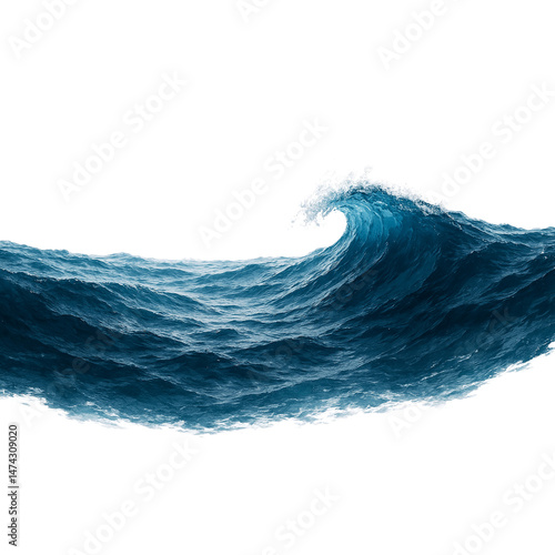Fototapeta Naklejka Na Ścianę i Meble -  Blue water wave isolated on transparent or white background PNG