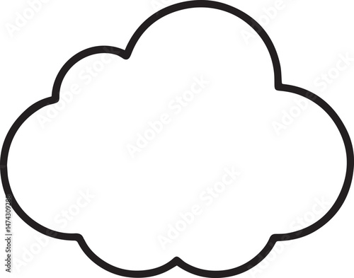 cloud outline vector illustraion