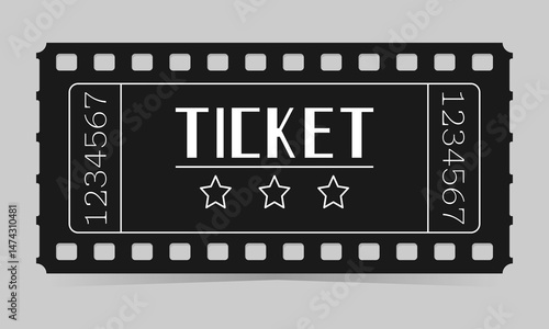 Obraz na płótnie Vintage cinema ticket template w salonie