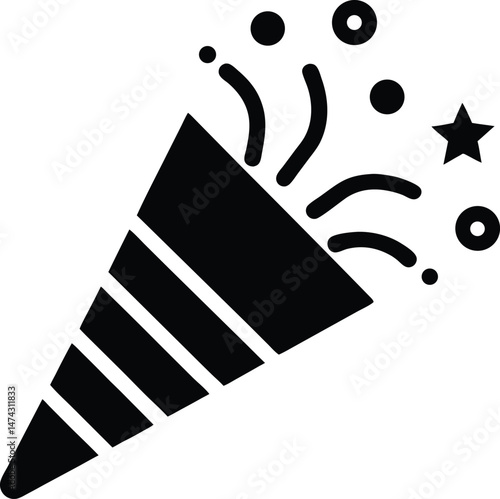 Birthday Party Popper Icon Vector Illustration