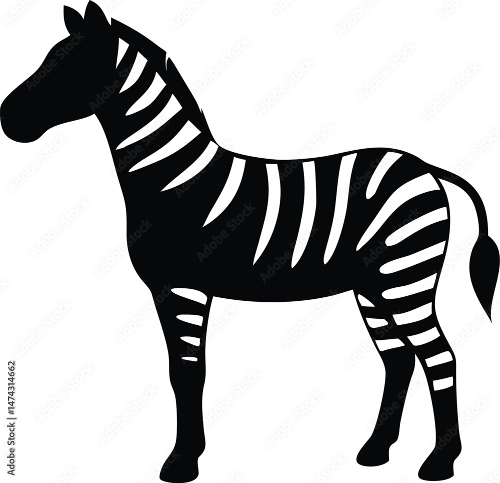 Fototapeta premium Zebra in Bold Contrast Pattern – Striking Black and White Design
