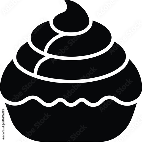 Cream Puff Icon Vector Illustration