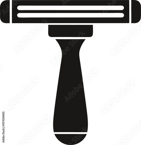 Safety Razor Head Silhouette Vector Illustration 