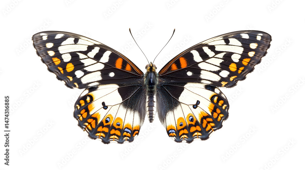 Obraz premium Beautiful Butterfly Isolated on White Background for Graphic Designs and Artworks