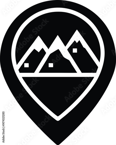 hiking trailhead marker vector icon vector illustration
