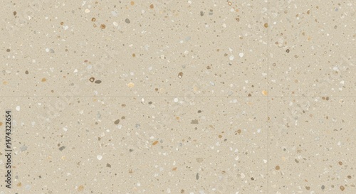 テラゾーの背景テクスチャ、ベージュと茶色の斑点模様