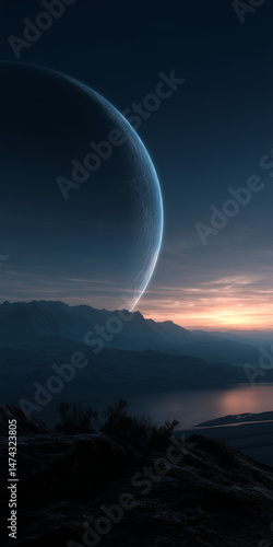 Surreal Alien Landscape at Dusk