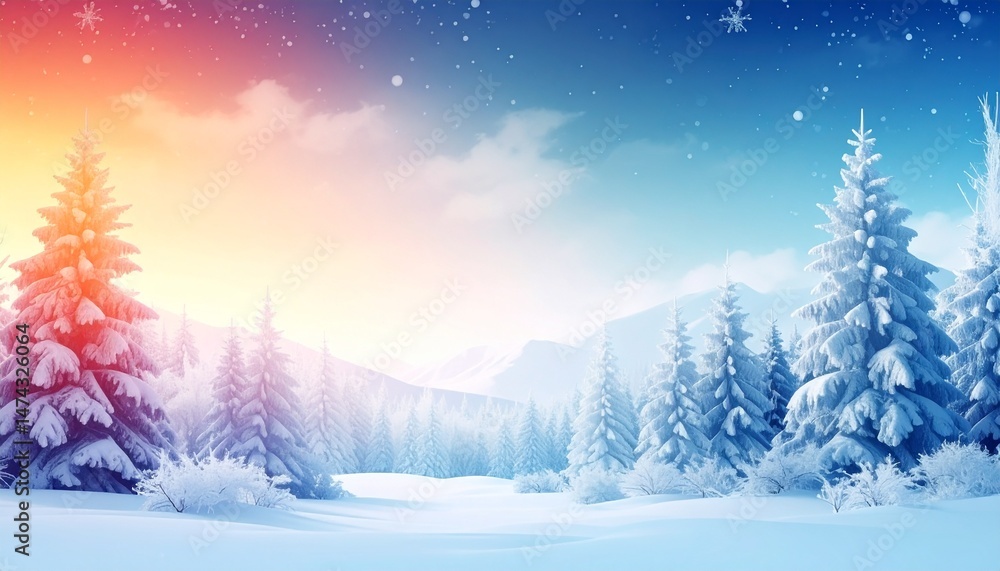 Winter background with variant color abstract Illustration