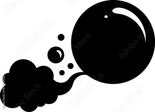 Soap Bubble Pop Silhouette Vector Illustration 