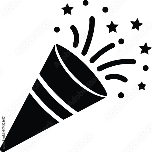 party glitter popper icon vector illustration