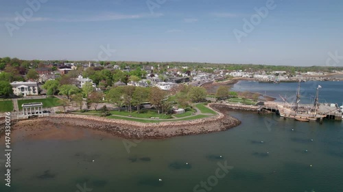 Wallpaper Mural Aerial panorama of waterfront Plymouth, Massachusetts, 4K Torontodigital.ca