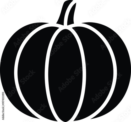 Autumn Pumpkin Icon Vector Illustration