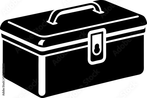 Tiffin Box Latch Silhouette Vector Illustration 