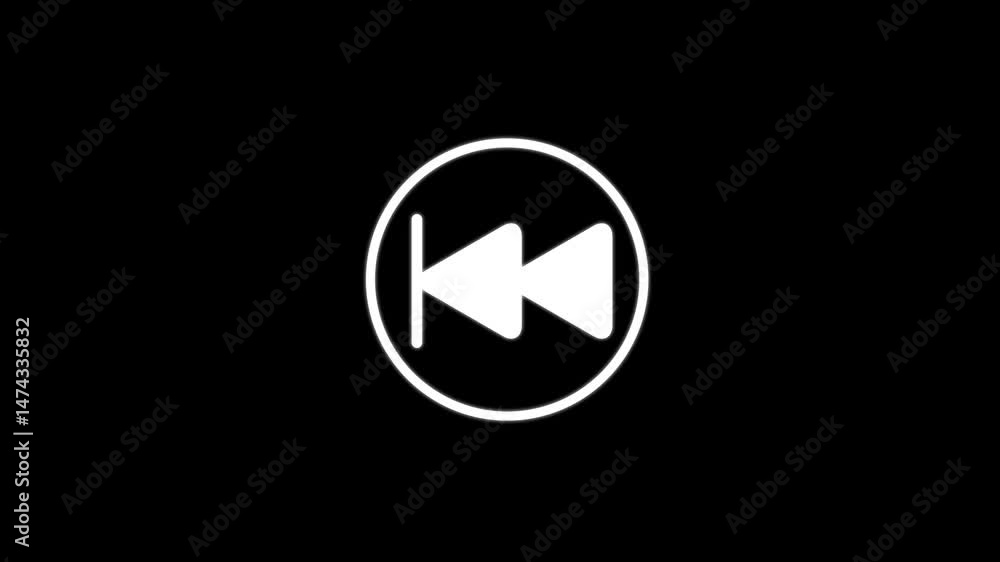 line pause button. Abstract glowing Play button animation. Audio and video player press stop start buttons animated icon. on black background... line pause button. Abstract glowing Play button animation. Audio and video player press stop start buttons animated icon. on black background...