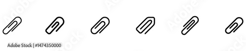 Paper clip icon. Paper clip icons vector set. Attached paper clip. Vector Illustration.