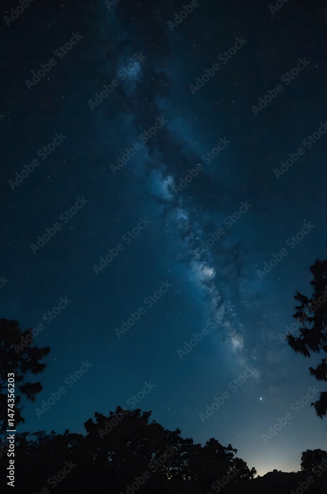 Naklejka premium night sky with clouds